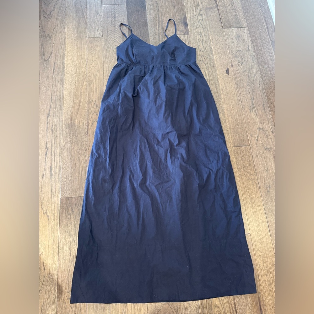Quince Navy Cotton Maxi Dress
